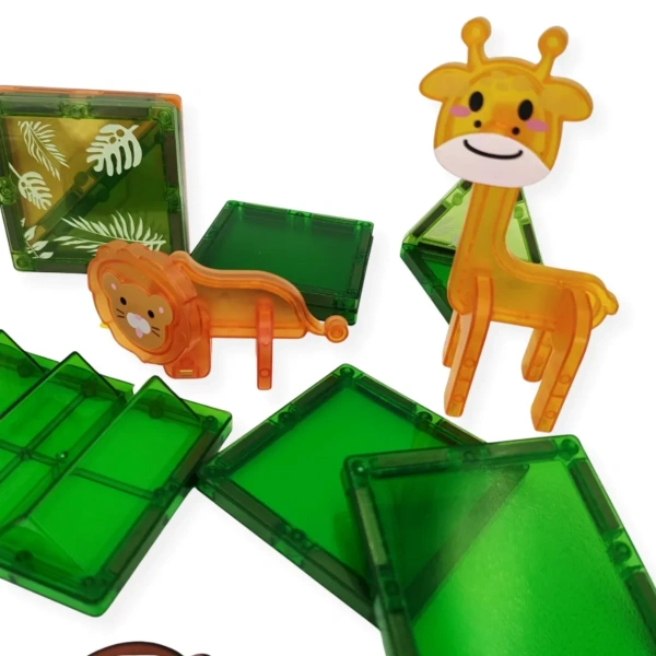 Jungle Magnetic Tiles 30 Pieces with Animals – X-Bida 3+