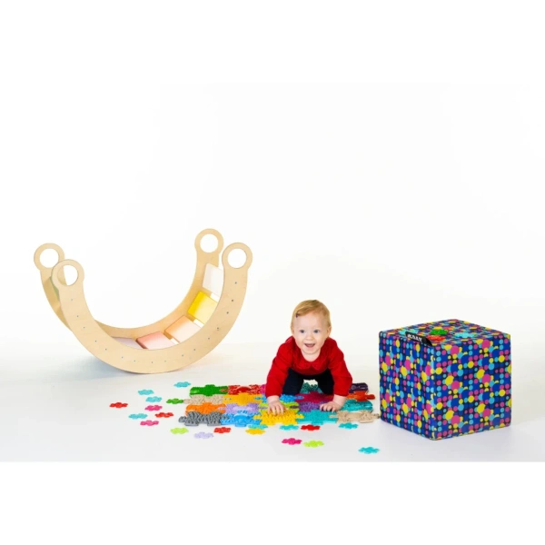 Zestaw 20 mat sensorycznych Mini Puzzle kolorowych – Muffik 12 msc+