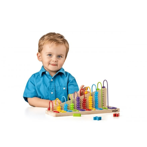 Double-sided wooden mathematical abacus