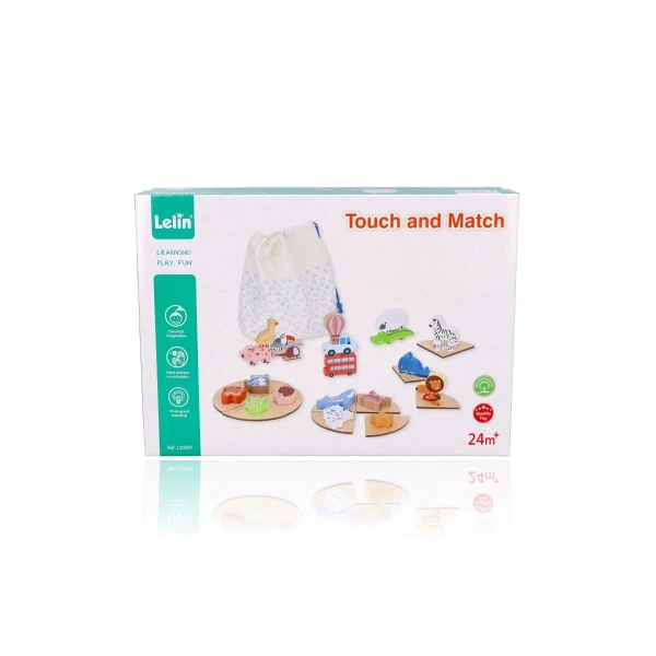 Lelin Touch and Guess – Wooden Sensory Matching Game Ages 2+
