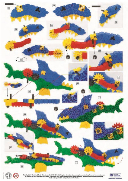 Gearphun Shark and Crocodile blocks - 200 el.