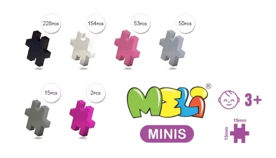 Klocki Meli Minis Farm 2w1 waflowe 500 el. – zestaw 4+