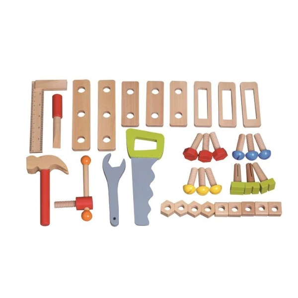 Wooden workshop with tools