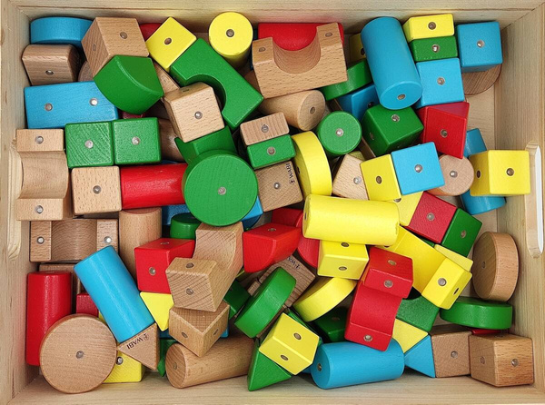 WABI Magnetic Blocks Educational Set 120 el. + WABI Pad magnetic tray