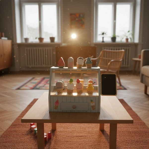 Wooden Ice Cream Shop Toy with Accessories – Kabi 3+