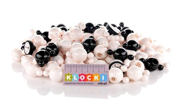 Klocki Loowi Black&White 125 el. kulki konstrukcyjne 4+