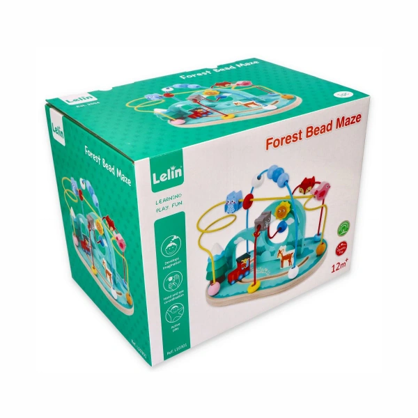 Lelin Forest Bead Maze – wooden activity loop for babies 12m+