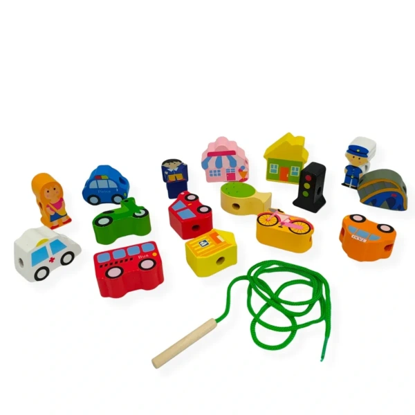 Wooden City Lacing Beads 17 Pieces – Kabi 3+