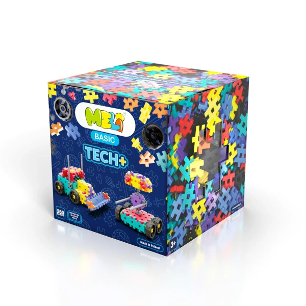 MELI Tech+ 260 – Construction Blocks with Technical Elements for Kids 3+