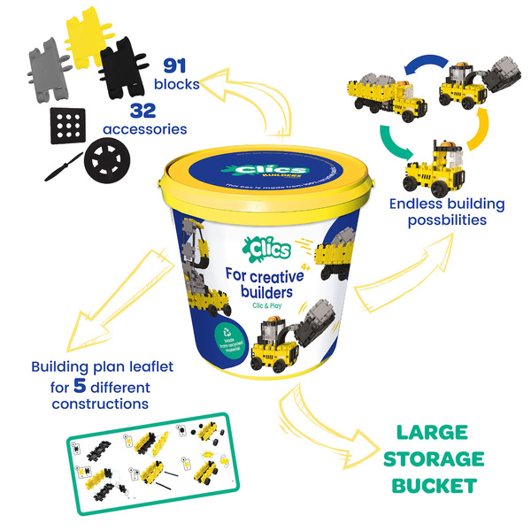 Clics Bucket 5in1 144 el. - Building blocks - Construction machinery