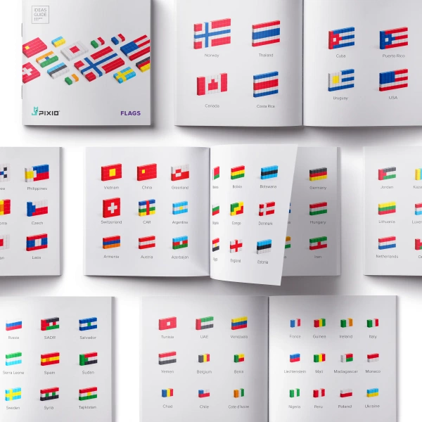 Klocki magnetyczne Pixio Flags flagi 111 elementów Story Series 6+