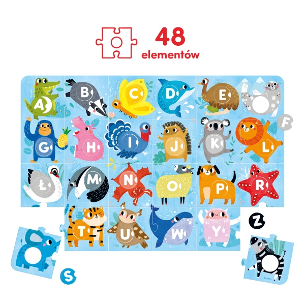 Puzzle podłogowe CzuCzu Alfabet z literami do wyjmowania 3+