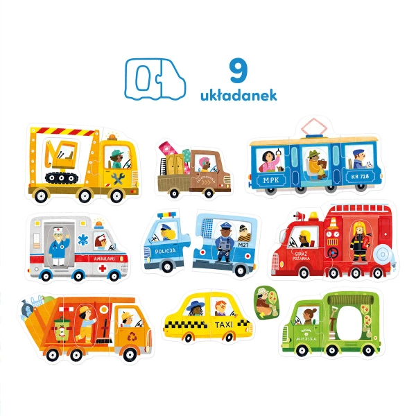 Pierwsze puzzle CzuCzu Pojazdy dla maluchów 2+