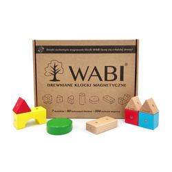Klocki WABI 80 el. z Dynamic Magnet® – drewniane magnetyczne 3+