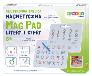 Tablica magnetyczna MagPad Litery i Cyfry – dwustronna 3+