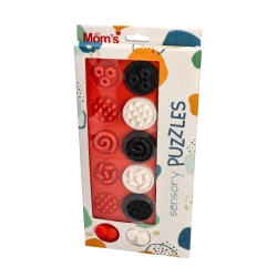 Puzzle sensoryczne kontrastowe kółeczka XL – Mom's Care 6m+