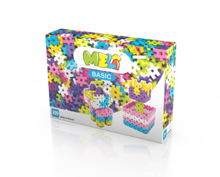 Klocki konstrukcyjne Meli Basic Pink 300 el. – wafle 3+