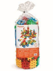 Klocki edukacyjne Marioinex Wafle Mix 200 elementów dla 2-latka wspierające motorykę