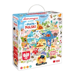 Puzzle obserwacyjne CzuCzu Mapa Polski edukacyjne 4+
