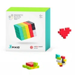 Klocki magnetyczne Pixio 100 elementów Design Series – 6 kolorów 6+