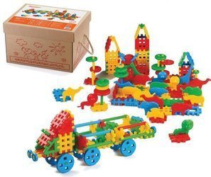 Klocki edukacyjne Marioinex Wafle Mix 200 elementów dla 2-latka wspierające motorykę