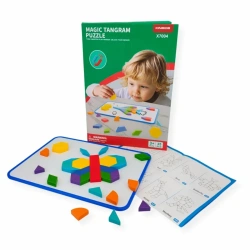 Klocki magnetyczne tangram 35 elementów geometrycznych dla dzieci od 3 lat