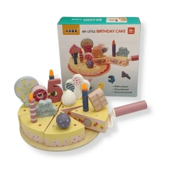 Drewniany tort urodzinowy 24 elementy z cyframi – Kabi 3+