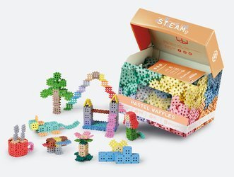Klocki konstrukcyjne Marioinex Mini Waffle Pastel 500 elementów dla 4-latka wspierające motorykę