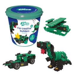 Clics Wiaderko 6w1 141 el. - Klocki konstrukcyjne - Dinozaury