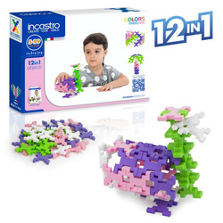 Klocki konstrukcyjne Incastro Colors Mini Pink pastelowe 40 elementów 4+