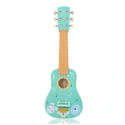 AdamToys - drewniana gitara - zwierzęta - 6 strun nylonowych 3+