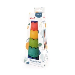 Pastelowa piramida sensoryczna 6 elementów – Mom's Care 6m+