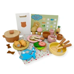 Drewniany zestaw kuchenny dla dzieci 40+ el. – Kabi 3+
